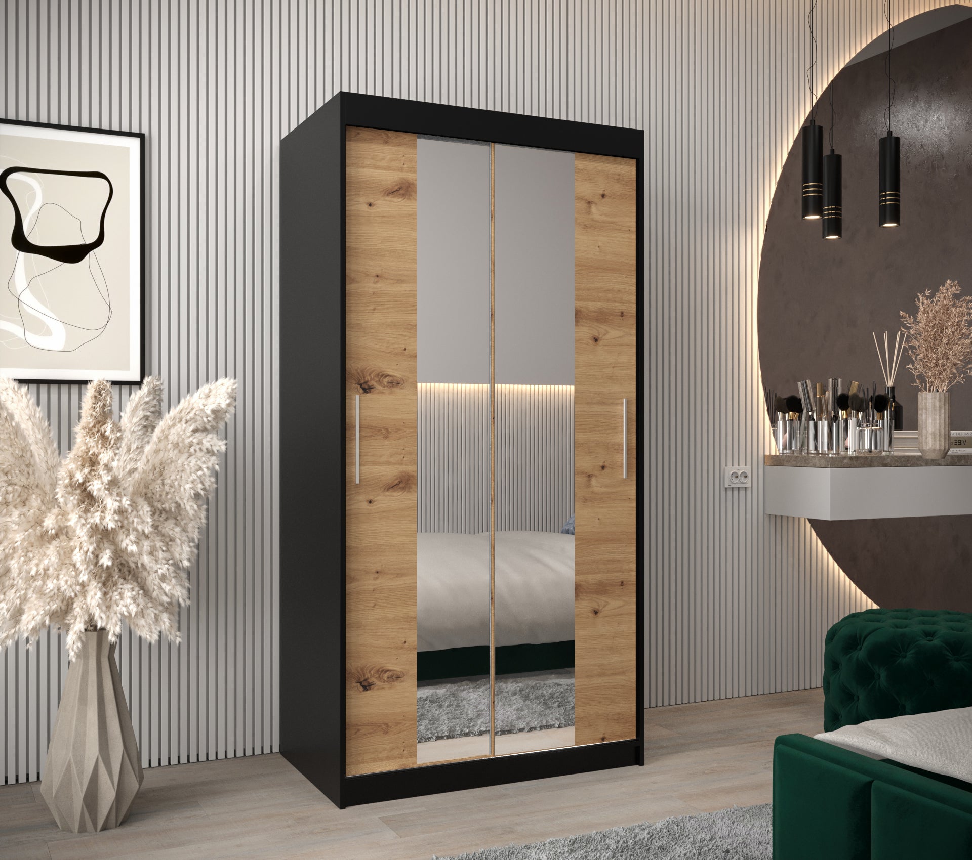 Sliding door wardrobe on sale 200cm wide