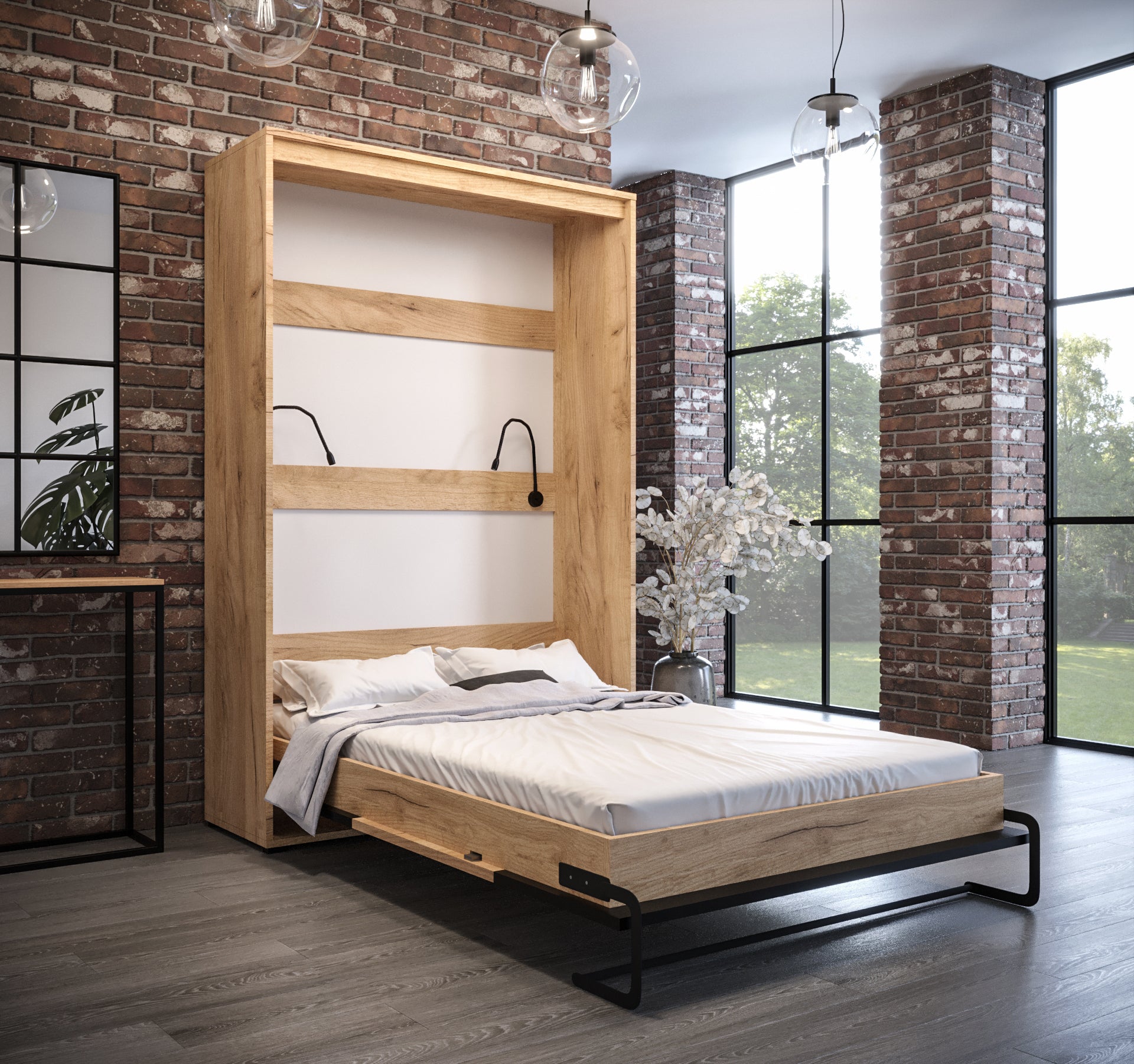 Wooden loft online bed frame